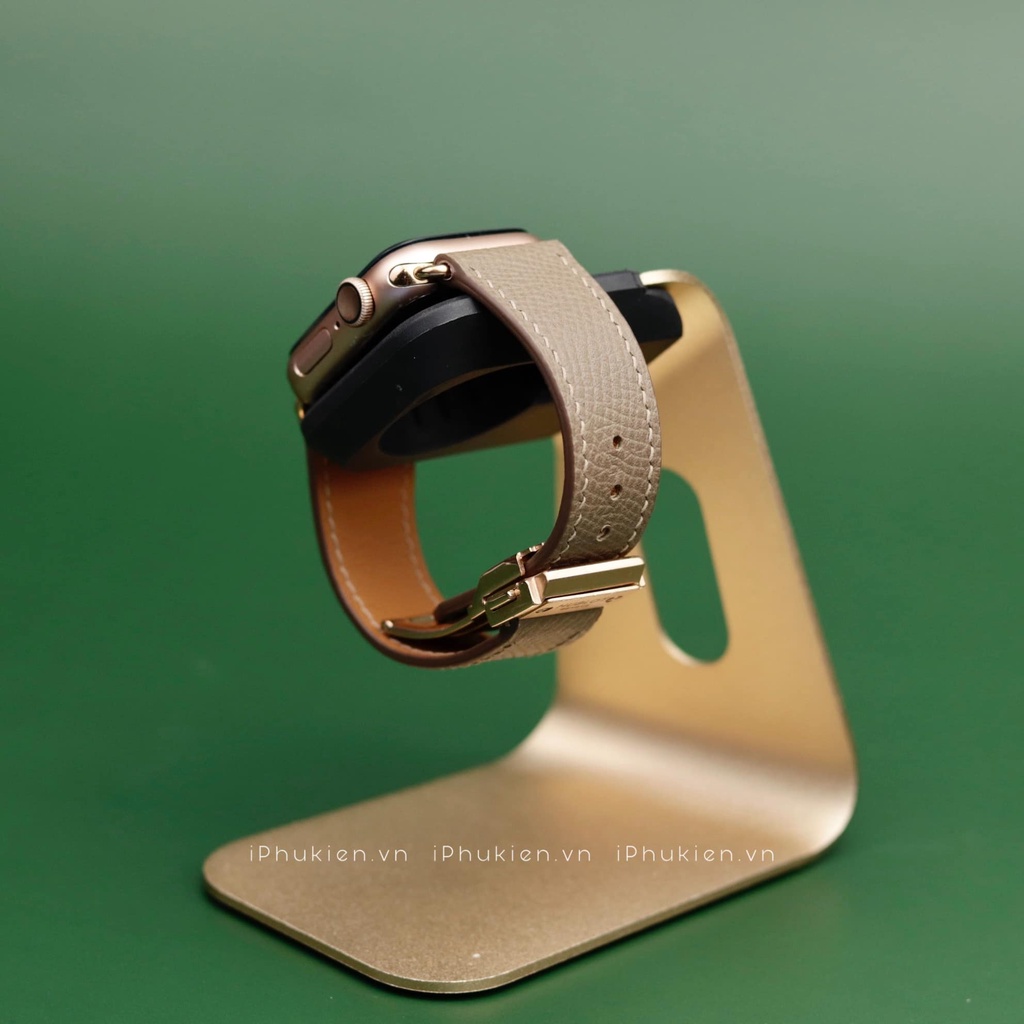 Dây Da Handmade [DA THẬT, BẢO HÀNH 1 NĂM] Epsom Nâu Tây cho Apple Watch Seris 1/2/3/4/5/6/7