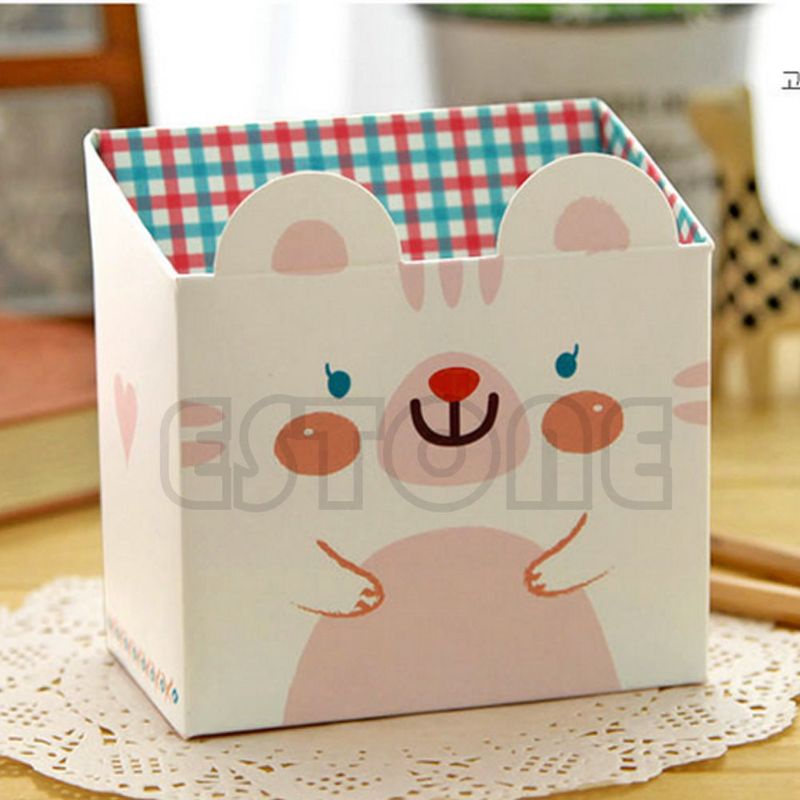 Hộp Giấy Đựng Đồ Trang Điểm Hình Mèo Hoạt Hình Dễ Thương