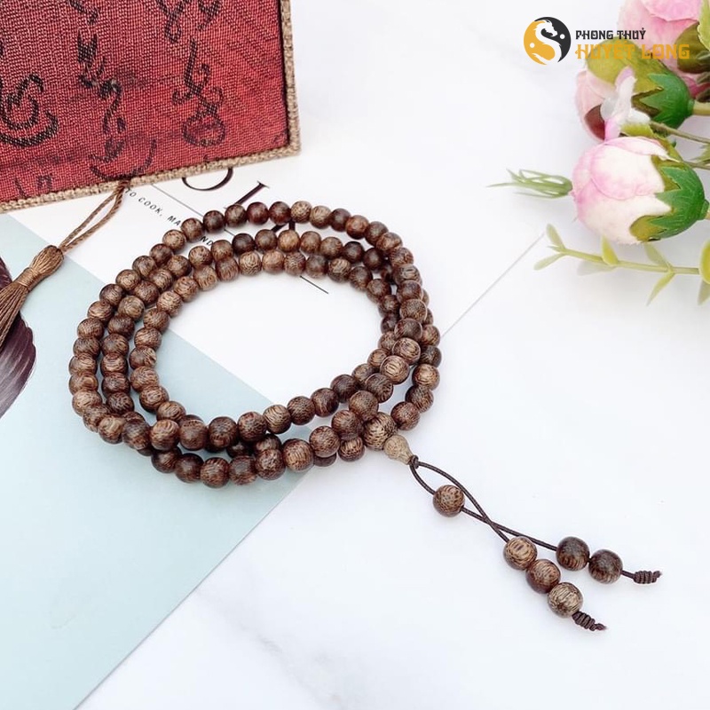 Vòng Tay Trầm Hương Chuỗi Tràng Hạt 108 6mm 8mm Trầm Tốc Rừng Tự Nhiên Mang Lại Tài Lộc, May Mắn, Bình An