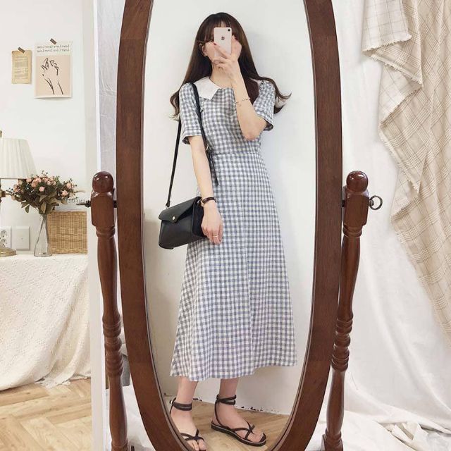 Đầm vintage dáng dài siêu xinh