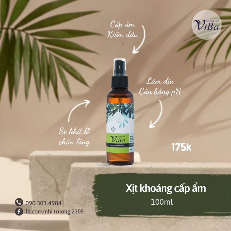 [Khoáng tươi Viba] Xịt khoáng cấp ẩm Viba 100ml và 250ml