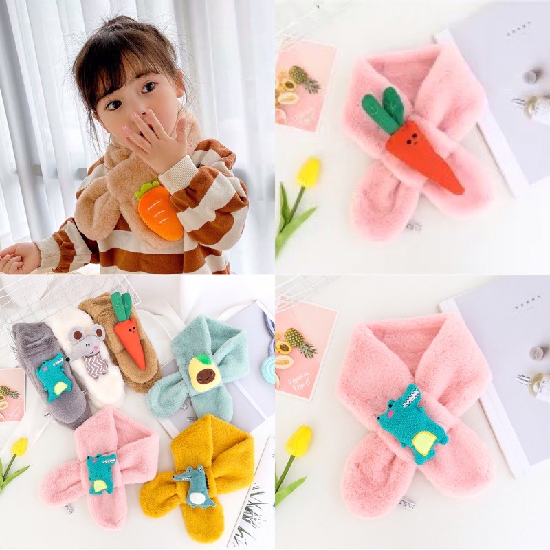 Bonstore khăn lông thỏ khăn quàng giữ ấm cổ cho bé