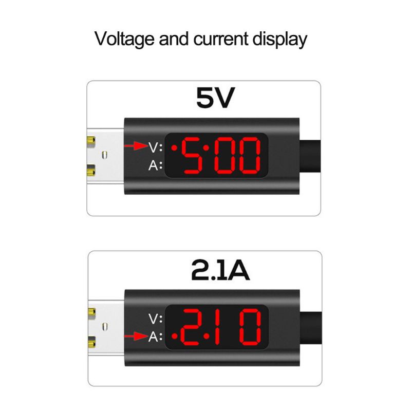 Dây Cáp Sạc Nhanh Iwon Usb C Có Màn Hình Led Hiển Thị Điện Áp Cho Samsung S10 S9 Note 9 Xiaomi 9 / 8 Huawei Oneplus