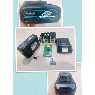 Vỏ mạch makita 18v 8.0a cell 21700.mạch sạc adrapter có leb báo pin