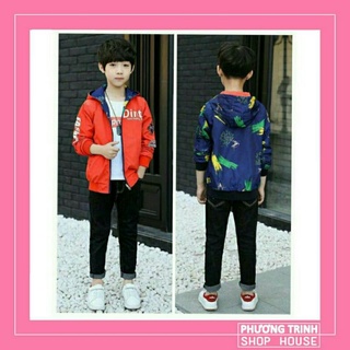 ( HÀNG Order) ÁO GIÓ BOMBER 2 MẶT BÉ TRAI SIZE ĐẠI