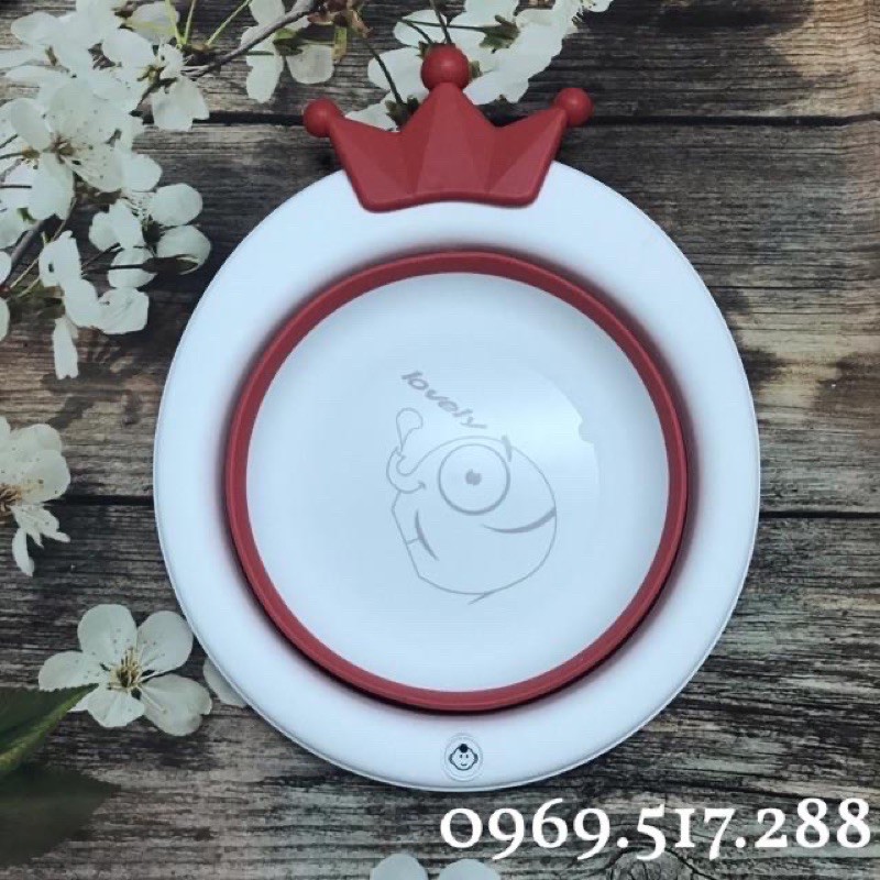 Chậu Rửa Mặt Gấp Gọn Hình Vương Miện Đáng Yêu Cho Bé