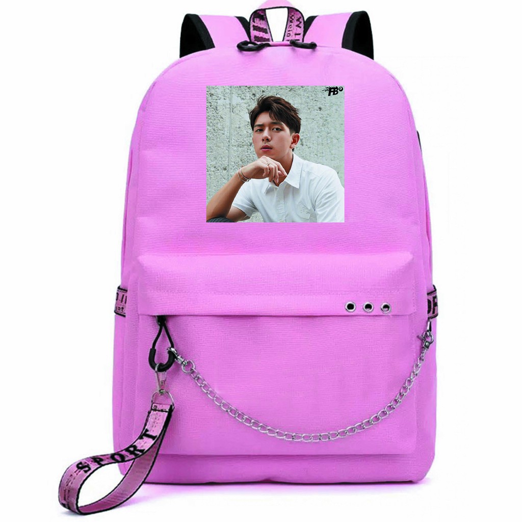 Balo thông minh MÀU HỒNG đi chơi đi học tiện dụng in hình UÔNG TÔ LANG LÂM NHẤT LA VÂN HI DỤ NGÔN