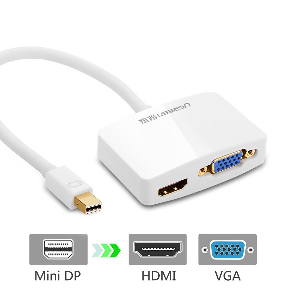 [Mã ELHAMS5 giảm 6% đơn 300K] Cáp chuyển Mini Displayport to VGA+HDMI Ugreen 10427