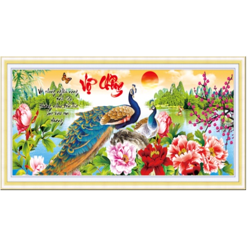 Tranh Đính Đá VỢ CHỒNG. Kích Thước: 1m12 x 52cm