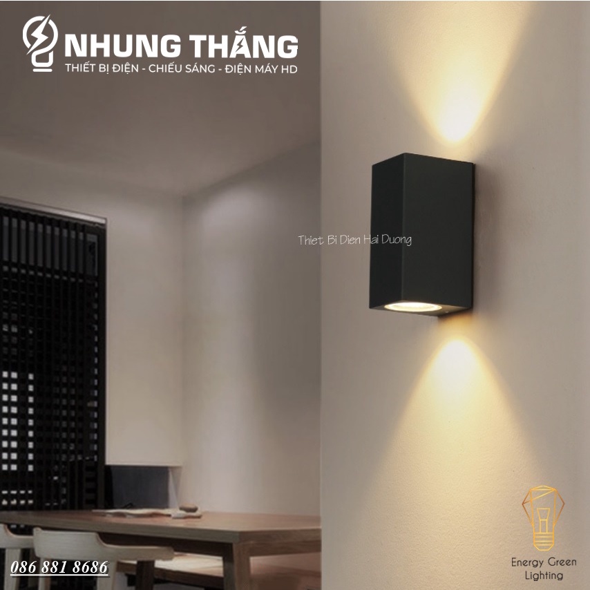 Đèn Hắt Tường Chống Nước 2 Đầu Chiếu Sáng DT-5603 - 10W Ánh Sáng Vàng Thân Nhôm - Chip Led Siêu Sáng - Bảo Hành 1 Năm