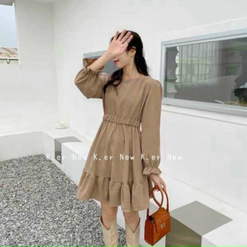 Đầm nhung đuôi cá thun eo siêu yêu kèm ảnh thật