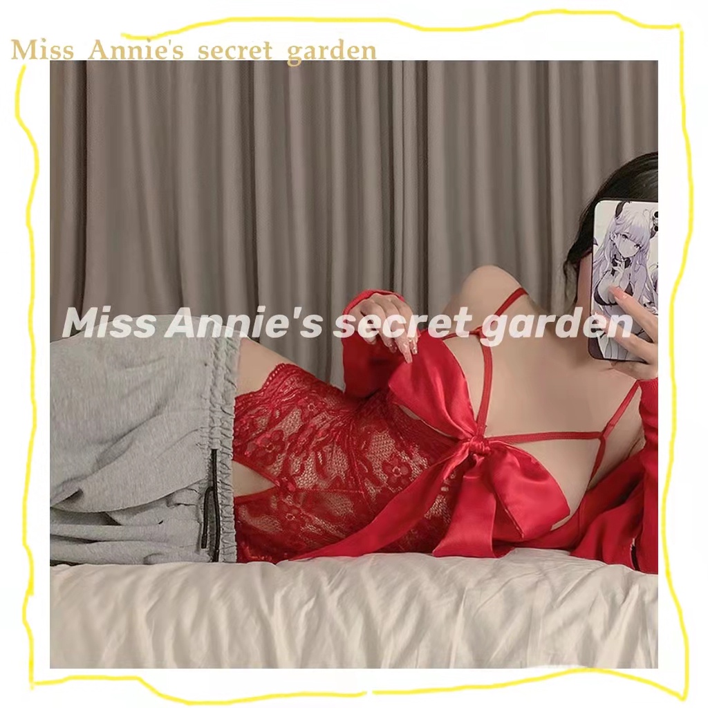 😈Đồ ngủ nữ Sexy 😈Bodysuit 2 dây ren hoa ngực xẻ tà có nút cài phía sau-cho 40-58kg--008 | BigBuy360 - bigbuy360.vn