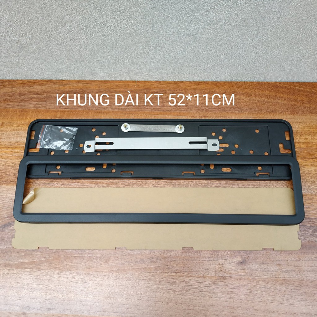 Khung biển số dài mới cho ô tô viền thép đen theo phong cách châu âu