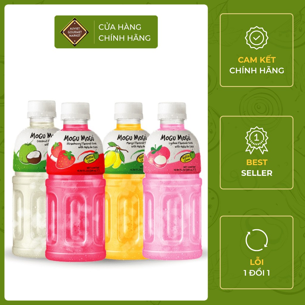 Nước uống Mogu Mogu thạch dừa 320ml 4 vị