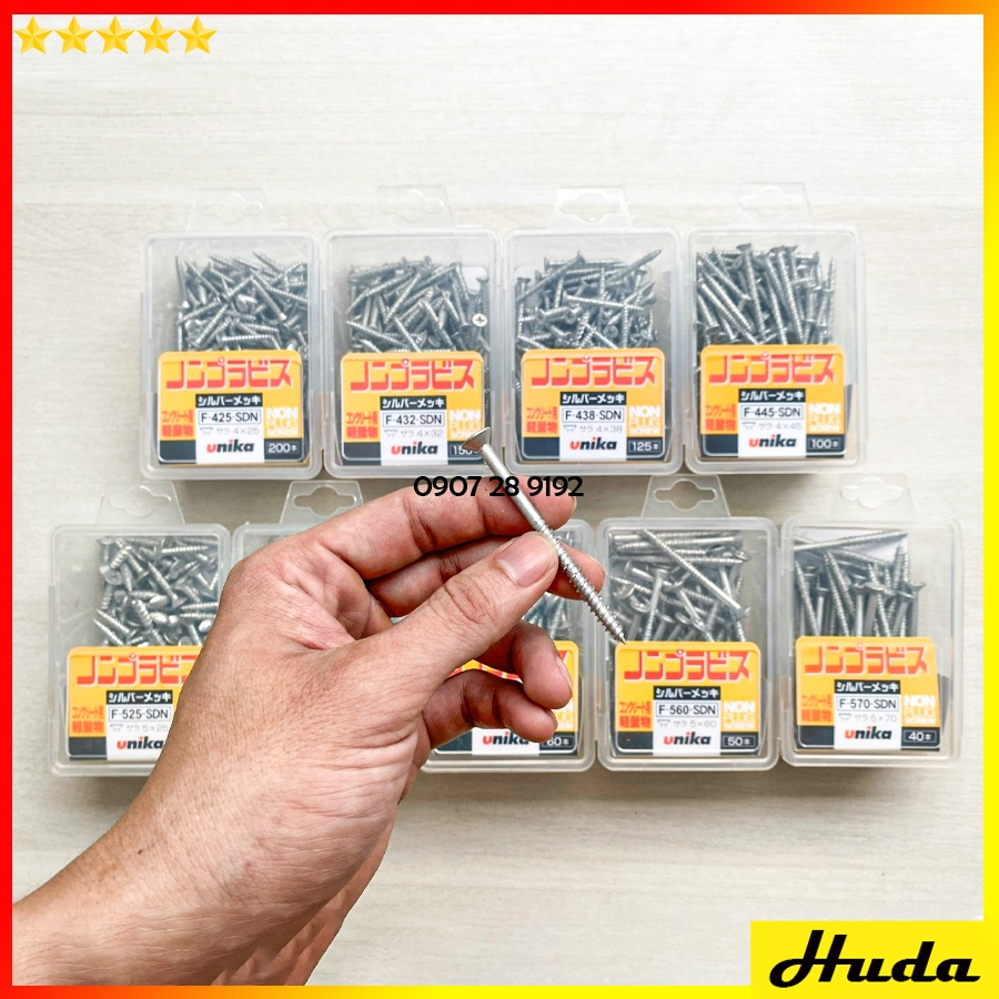 Ốc vít bắt tường bê tông không cần tắc kê Unika đầu bằng