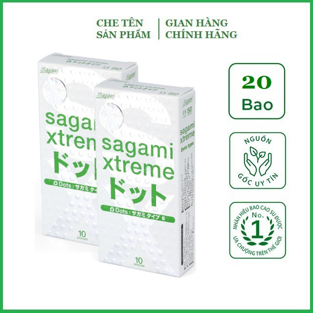 [Combo] Bao Cao Su Gân gai 20 chiếc Sagami Extreme White - Nhật Bản