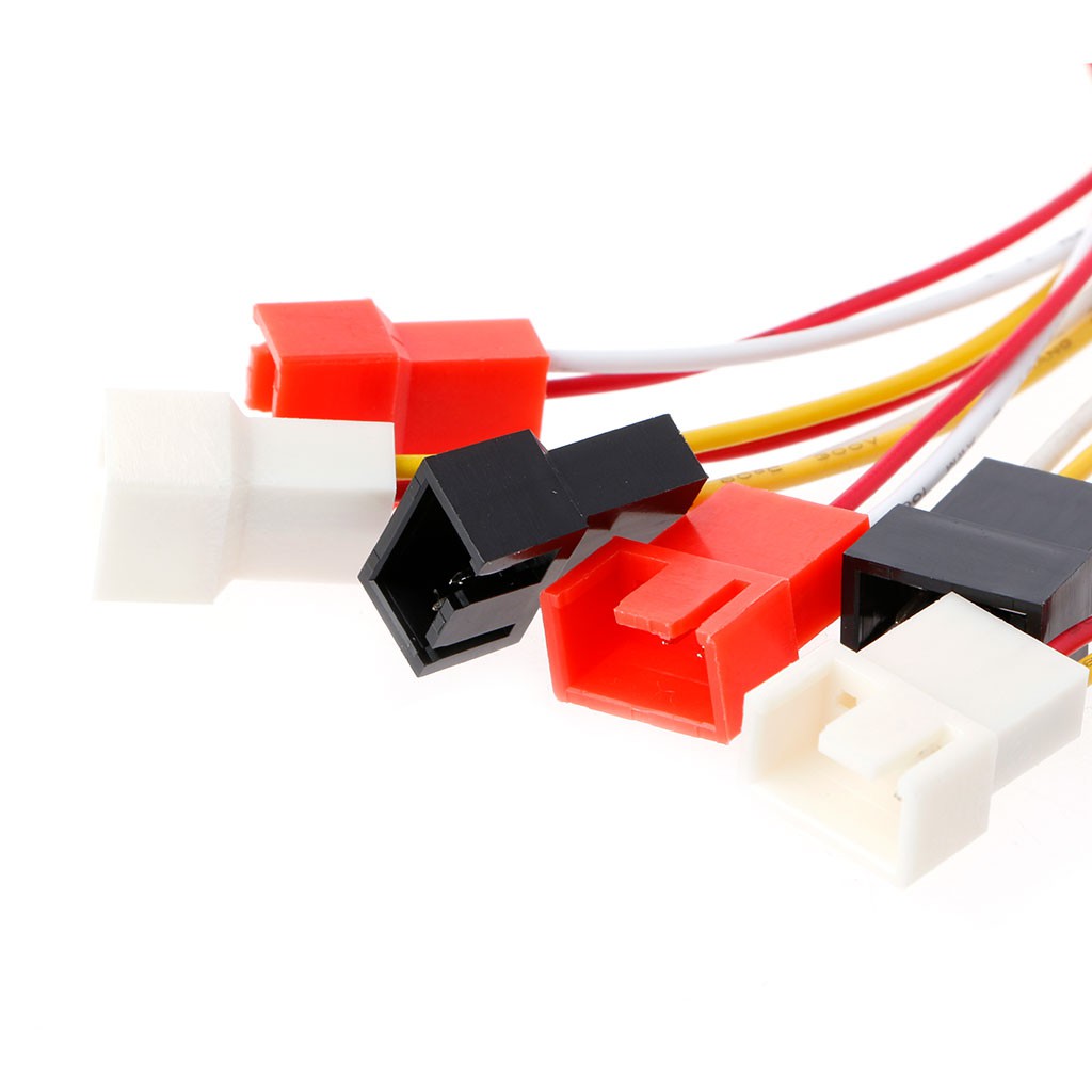 Dây cáp nguồn chuyển đổi 4-Pin IDE Molex sang 6 cổng gắn quạt tản nhiệt 2-Pin cho PC tiện dụng