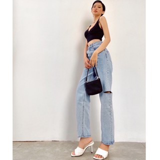 Quần jeans baggy rách đùi