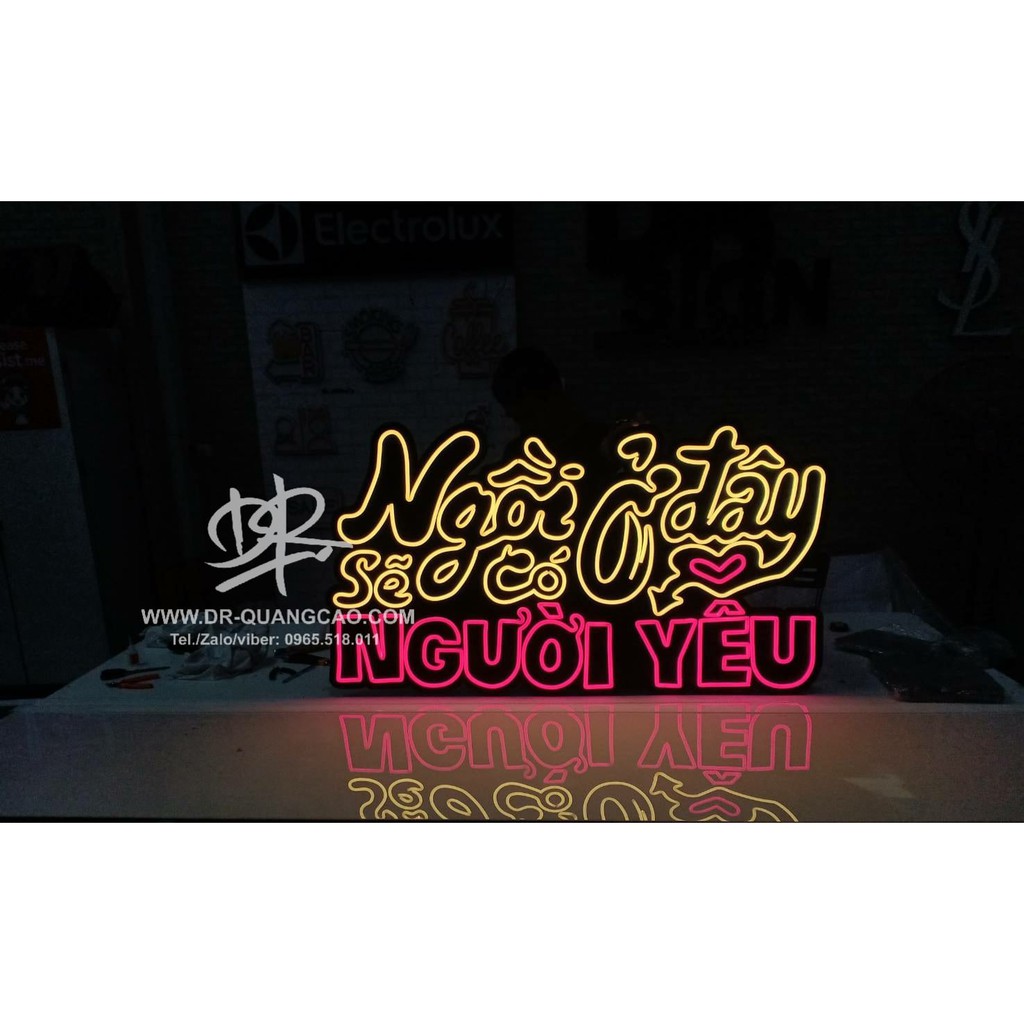 Led neon Ngồi ở đây sẽ có người yêu