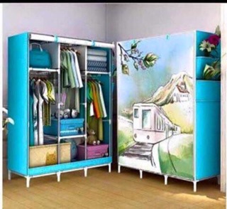 Tủ vải 3 buồng 8 ngăn 3d