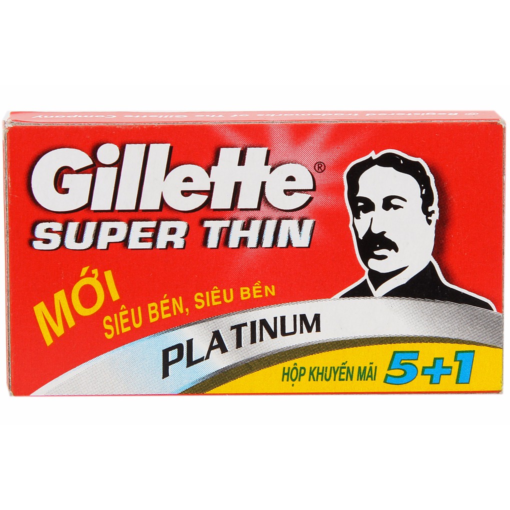 Hộp lưỡi lam Gillette Super Thin siêu bén, siêu bền 6 lưỡ