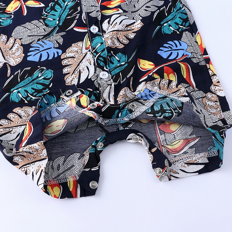 Jumpsuit Tay Ngắn Với Cổ Áo Polo Được Làm Từ Chất Liệu Cotton Dùng Cho Bé Trai Từ 9-24 Tháng Tuổi