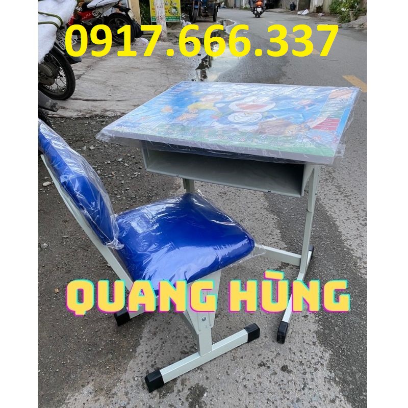 Bộ bàn ghế chân sắt mẫu doraemon cho bé