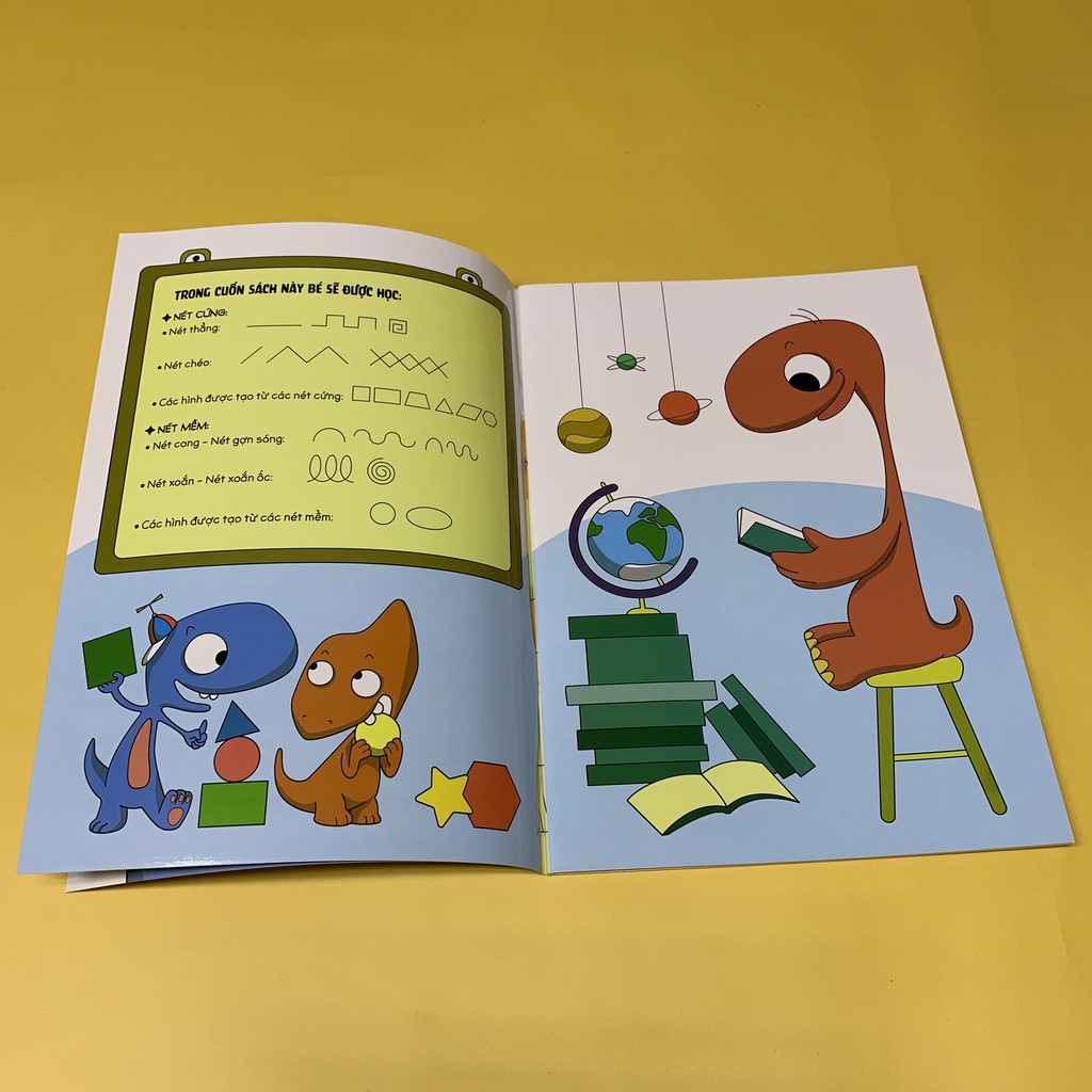 Sách - Vở học viết - Cùng khủng long học nét cơ bản - Dành cho trẻ trên 4 tuổi - Crabit Kidbooks