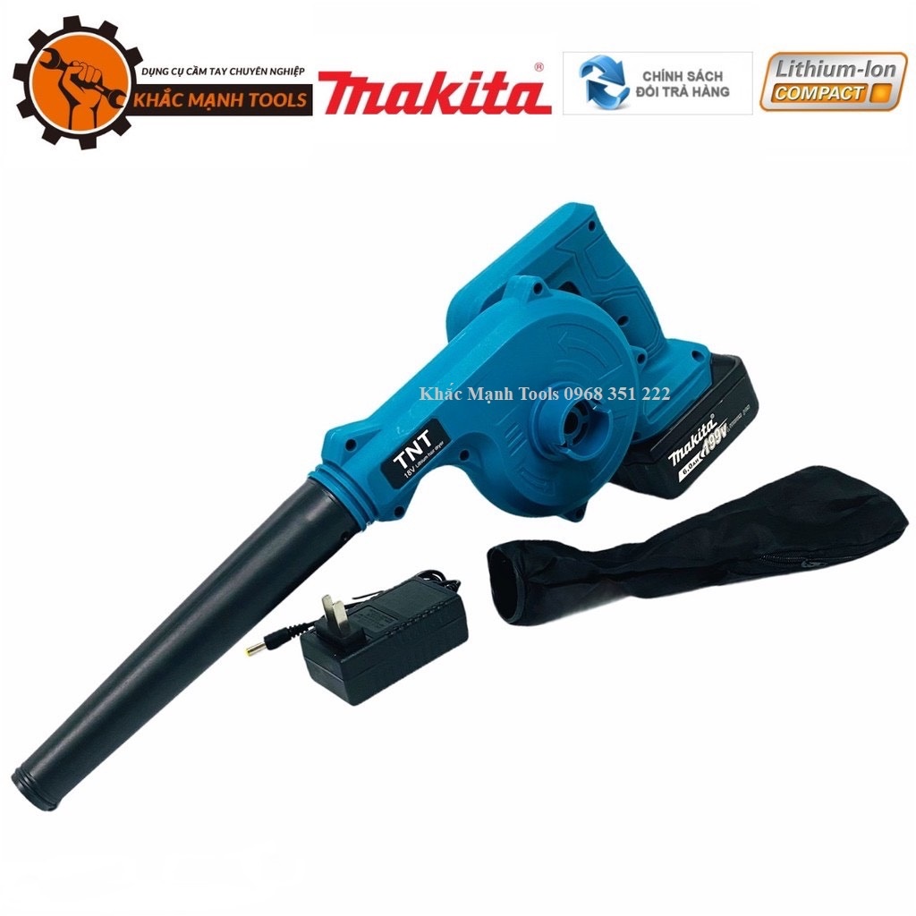 Máy Thổi Bụi Pin MAKITA 198V, Pin Chuẩn 10 cell, sài chung pin makita 21v