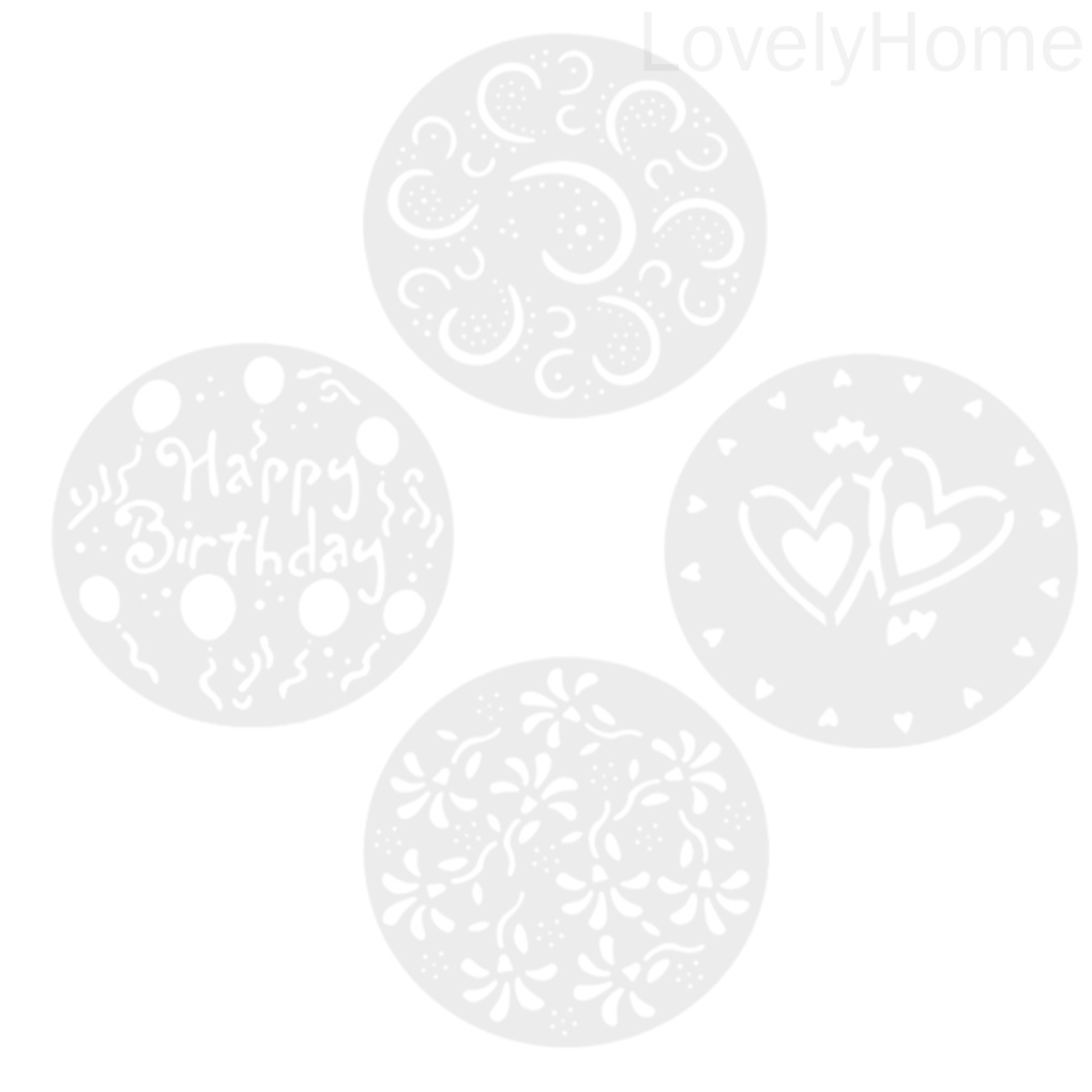 Set 4 khuôn nhựa dành cho trang trí bánh kem hình trái tim/ bông hoa