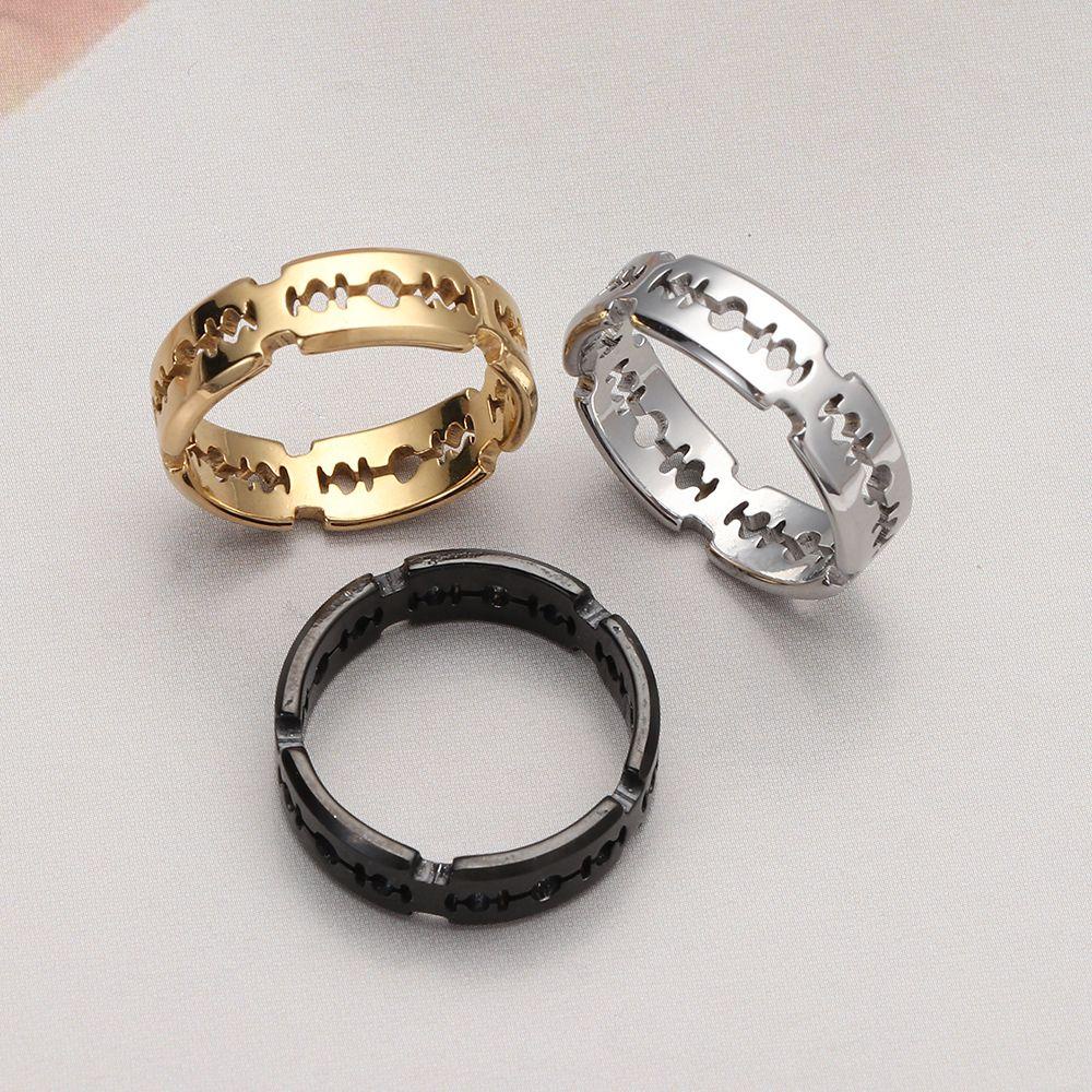 Nhẫn Họa Tiết Lưỡi Dao Nhiều Màu Phong Cách Gothic Cổ Điển Thời Trang Cho Nam Và Nữ