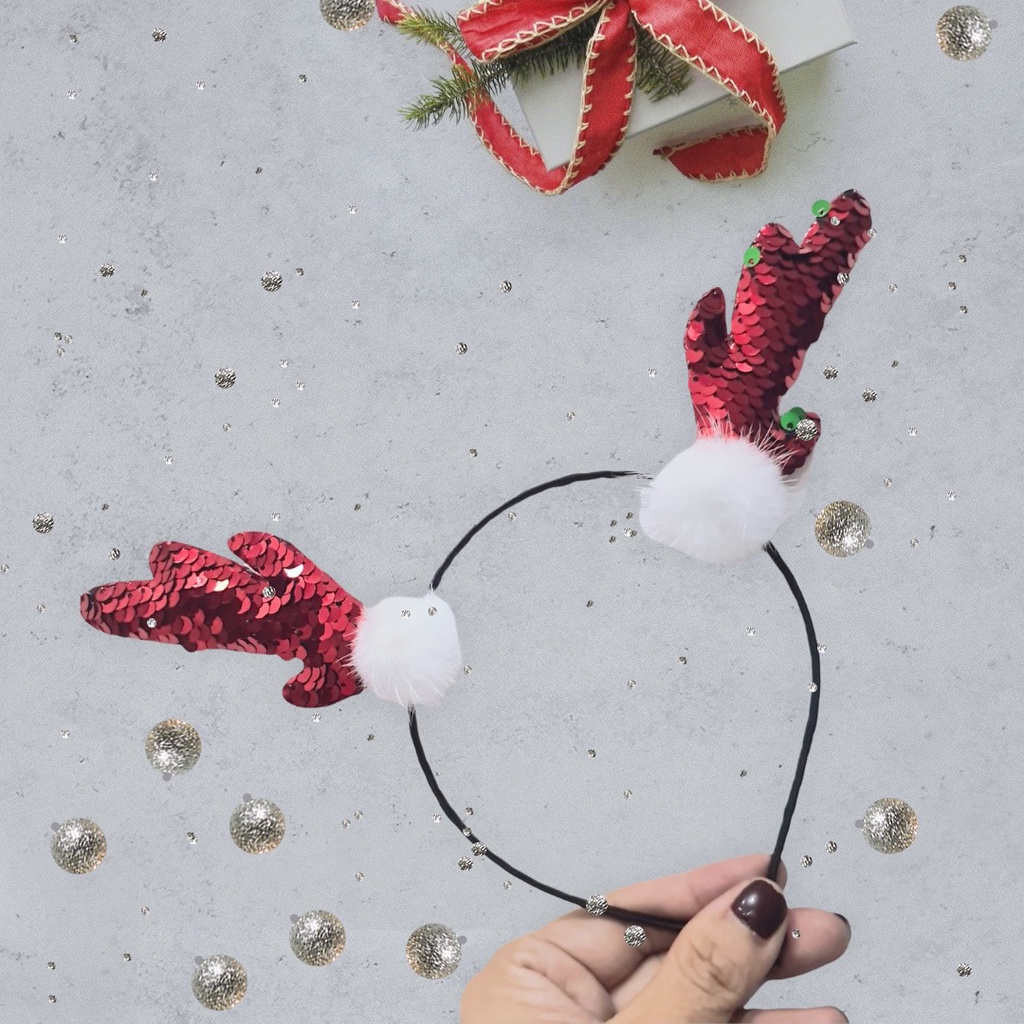 Cài Tóc Noel Sừng Nai Ngắn Siêu Xinh