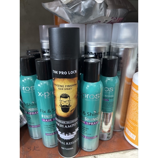 Keo xịt tóc , gôm HIGHAMPIFY  barber hình đài lâu  chai màu đen420 ml  xịt cứng tóc vừa dễ tạo nếp giữ nếu lâu