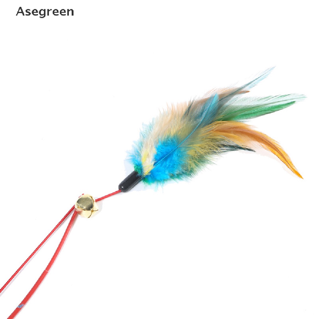 Đồ chơi lông vũ lắc chuông nhiều màu dây co giãn vui nhộn cho mèo cưng