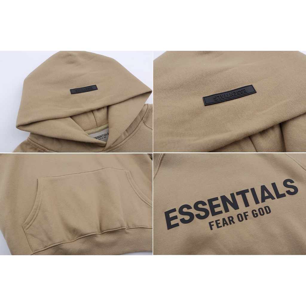 [Best Quality] Áo Hoodie Essentials Silicon Logo SS2021, Hoodie FOG chất liệu Cotton, 4 màu Đen, Xám, Tan, Kem BapeVN.