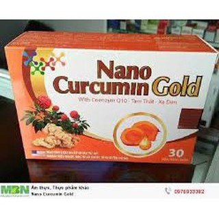 Viên tinh nghệ Nano Curcumin Gold  Tam Thất Xạ Đen giảm viêm loét dạ dày, tá tràng, ung bướu - Hộp 30 viên