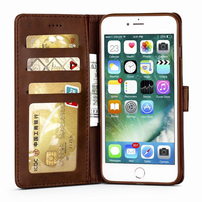 Ốp lưng da PU kiểu ví gập cho r iPhone 6S 6 Plus