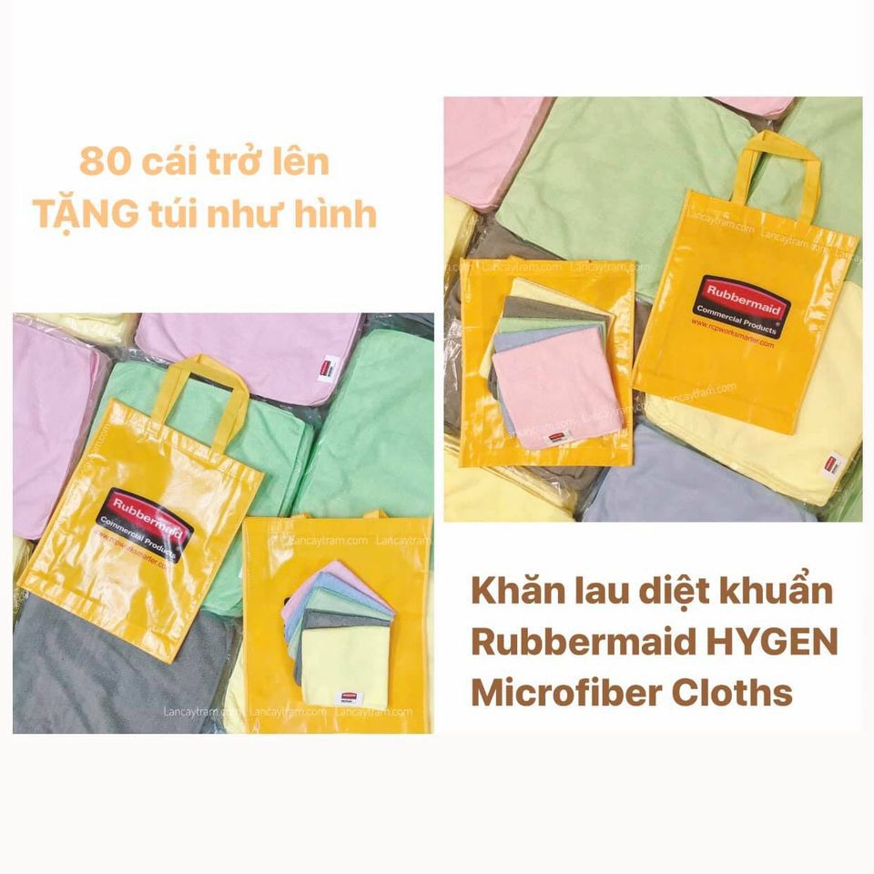 COMBO 5 KHĂN LAU ĐA NĂNG NĂNG RUBBERMAID HYGEN SANITIZER SAFE MICROFIBER CLOTH MỸ