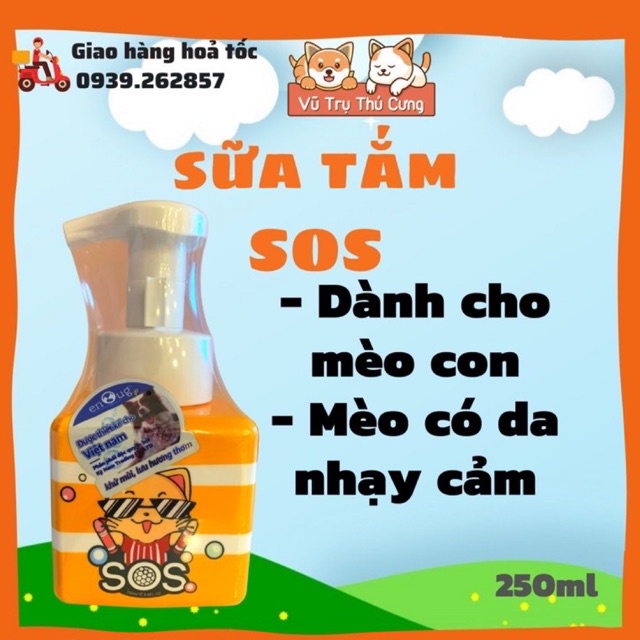 [Mã 44FMCGSALE1 giảm 10% đơn 250K] Sữa tắm SOS cho chó mèo 530ml