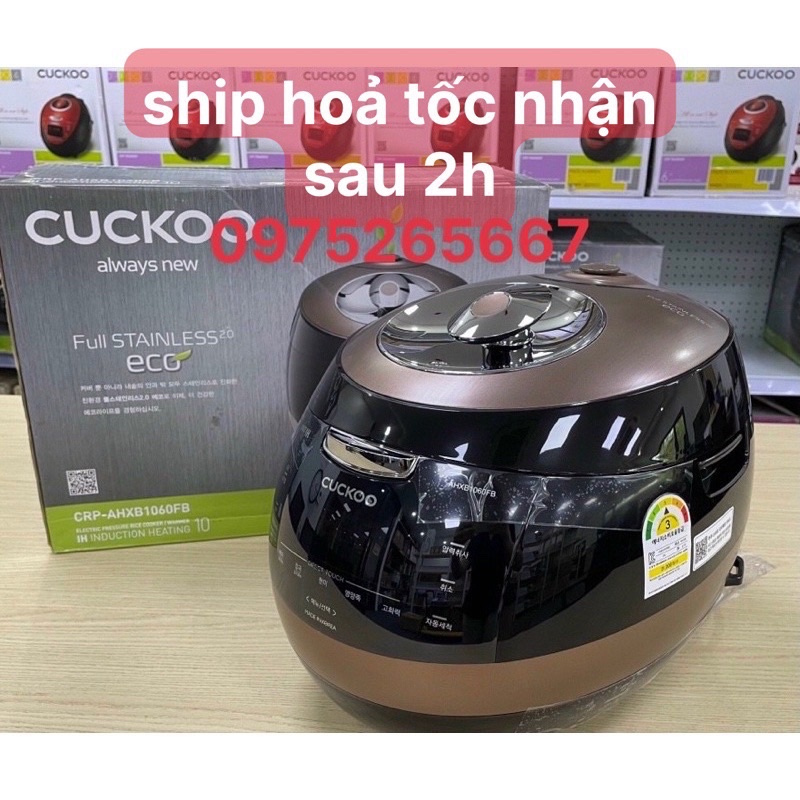 [Bao Hanh 24 Thang]NỒI CƠM ĐIỆN CUCKOO CAO TẦN CRP-AHXB1060FB 1.8L NỘI ĐỊA HÀN QUỐC_10 người ăn