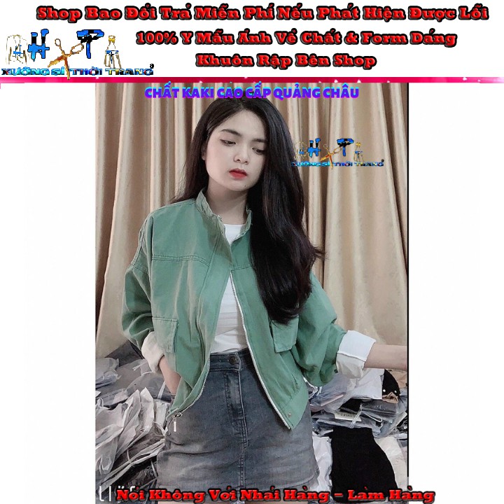 Áo khoác kaki nữ cao cấp quảng châu sieeu cute mẫu hót trend thời trang 2020 | BigBuy360 - bigbuy360.vn