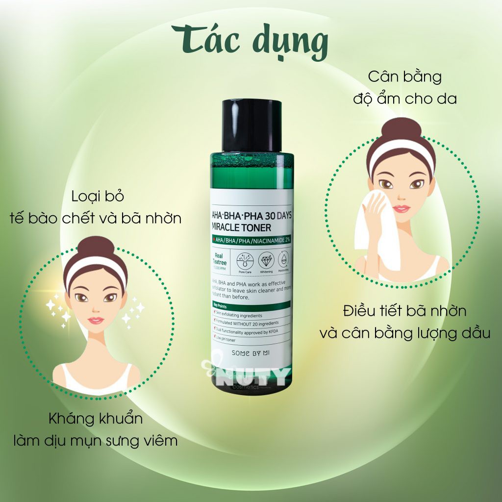 Nước hoa hồng hỗ trợ làm sạch mụn some by mi aha bha pha 30 days miracle toner 150ml skin hub