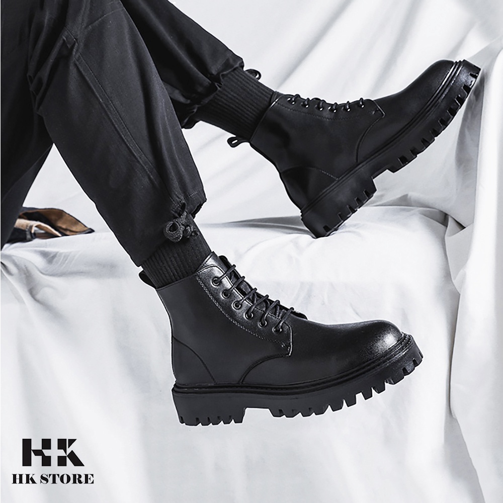 Giày COMBAT BOOTS da bò nhập khẩu hàng cao cấp đế đốc khỏe khắn - hàng chính hãng HK.STORE hàng siêu cấp