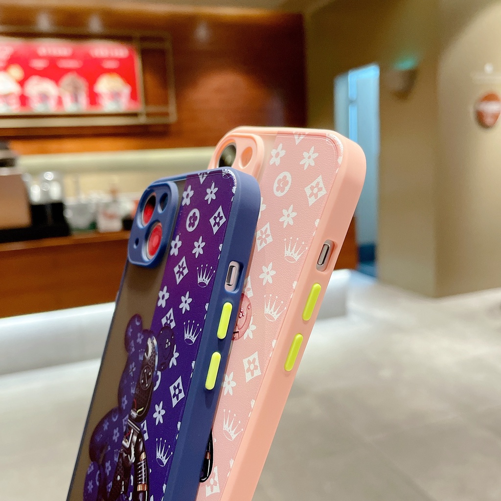 Ốp Điện Thoại Nhám Chống Rơi Hình Gấu Cơ Khí Sang Trọng Cho IPhone 13 12 11 Pro Max 12 13 Mini X XS Max XR
