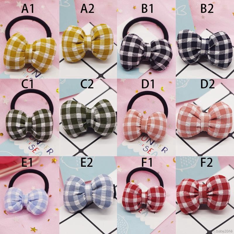 Băng đô nơ họa tiết ca rô đính nơ đáng yêu dành cho bé gái