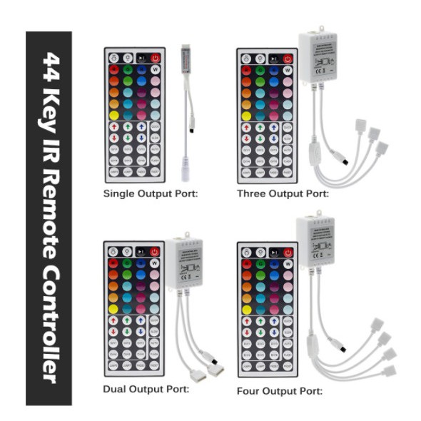 Bộ Điều Khiển 10m Hồng Ngoại Đèn Led 5050RGB Và Led 3528RGB DC12V-6A 44 phím ( 44 keys)