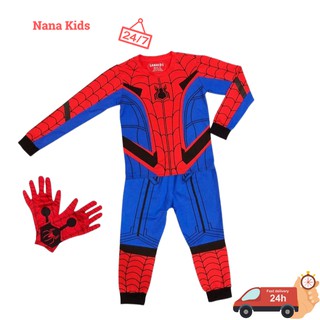 Bộ nhện tay dài spiderman bé trai tặng kèm mặt nạ của SAMKIDS in sắc nét thấm hút mồ hôi tốtcho bé từ 2 đến 6 tuổi.