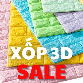 Xốp dán tường 3d khổ 70x77cm chống ẩm giá rẻ, xốp dán tường giả gạch