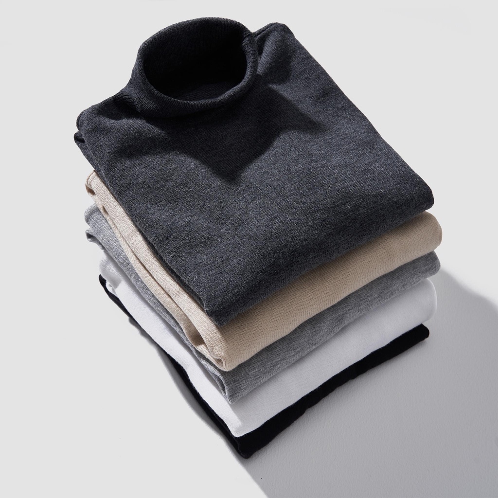 Áo len nam cổ lọ tay dài chất len lông cừu mềm mịn thời trang cao cấp