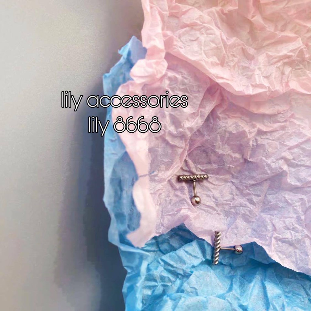 Stick Minimal Earring khuyên tai titan thanh xoắn không gỉ không đen không dị ứng nam nữ Uniex